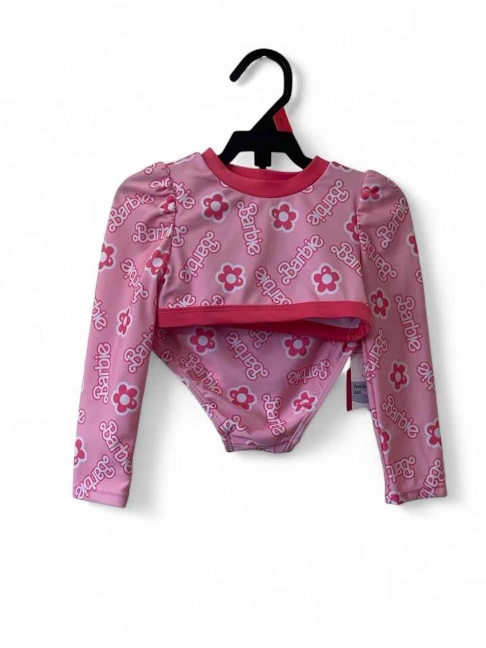 2T Girl 2 Piece Swimsuit Long Sleeve Rash Guard Bikini Bottom Mattel Barbie UPF